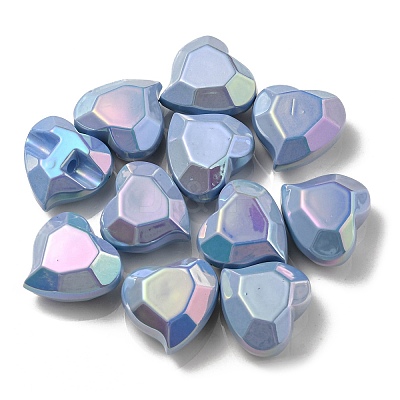 UV Plating Rainbow Iridescent Acrylic Beads OACR-P010-03E-1