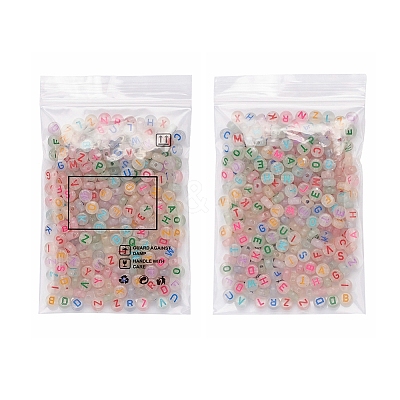 300Pcs Luminous Acrylic Beads MACR-YW0001-40-1