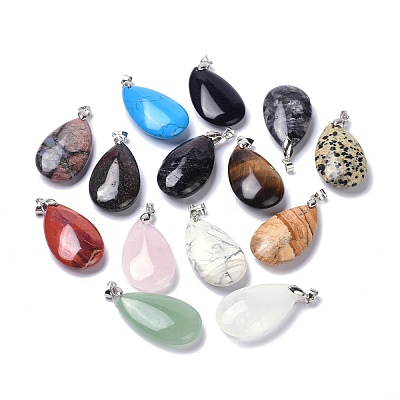 Natural Gemstone Pendants G-D084-01P-B-1