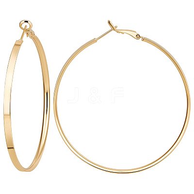 3 Pairs Brass Hoop Earrings for Women EJEW-BBC0001-66G-04-1