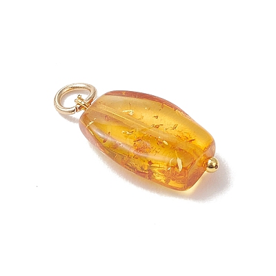 Gradient Color Natural Amber Pendants PALLOY-JF04987-1