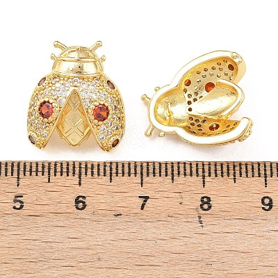 Brass Micro Pave Cubic Zirconia Stud Earrings EJEW-F400-03B-G-1