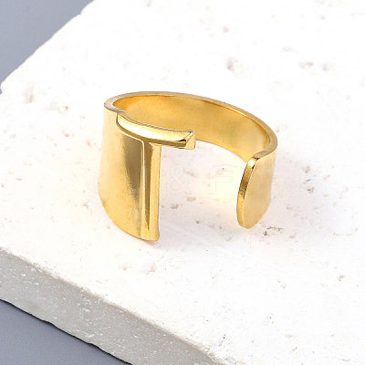 PVD Vacuum Plating 201 Stainless Steel Cuff Rings RJEW-Z032-01G-T-1