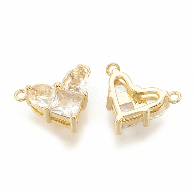 Brass Cubic Zirconia Charms X-KK-S340-12G-07-1