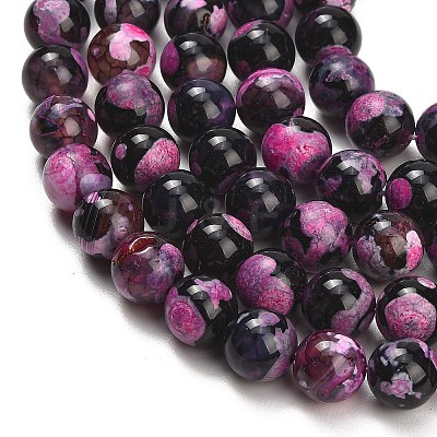 Natural Fire Crackle Agate(Dyed & Heated) Beads Strands G-K425-A06-12mm-1