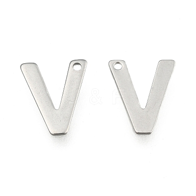 Tarnish Resistant 304 Stainless Steel Letter Charms LS-STAS-O072-V-1