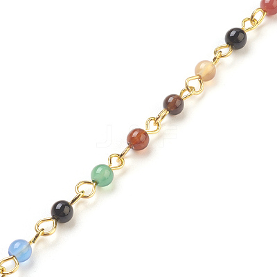 Handmade Natural Agate Beaded Chains X-AJEW-JB00448-02-1