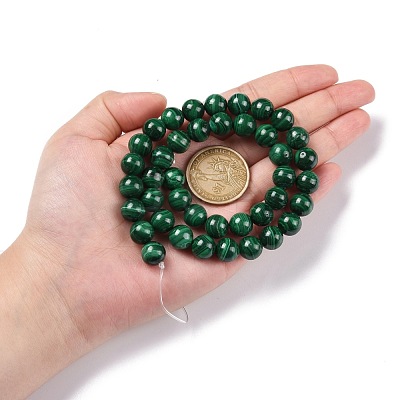 Natural Malachite Bead Strands G-O152-47-10mm-A-1