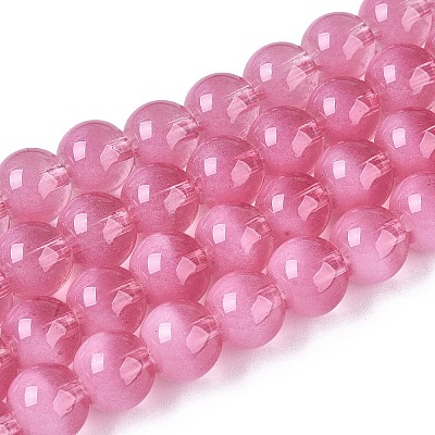 Transparent Glass Imitation Cat Eye Beads Strands GLAA-Q110-01B-13-1