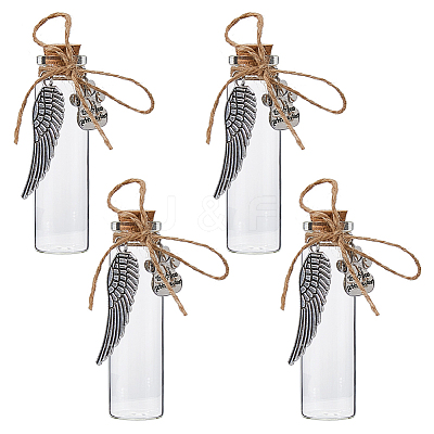 4Pcs Transparent Glass Empty Bottles AJEW-FH00032-1