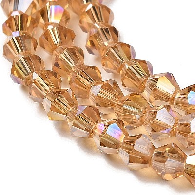 Transparent Electroplate Glass Beads Strands GLAA-F029-3mm-A18-1