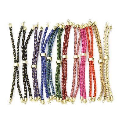 Adjustable Nylon Cord Slider Bracelet Making MAK-F026-A-G-1