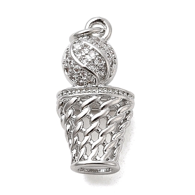 Brass Micro Pave Cubic Zirconia Pendants KK-H092-09B-P-1