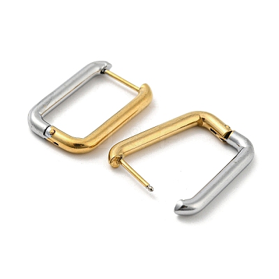 Two Tone 304 Stainless Steel Hoop Earrings EJEW-K257-02A-GP-1