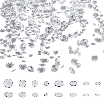 16 Styles Cubic Zirconia Cabochons ZIRC-ME0001-05-1