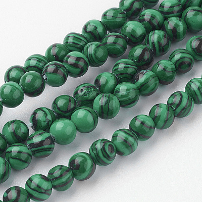 Synthetic Malachite Bead Strands G-G735-70-4mm-1