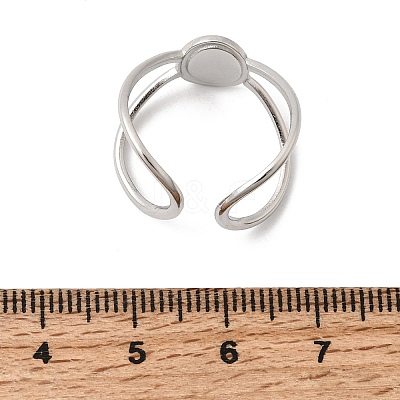 304 Stainless Steel Ring Components RJEW-P188-01A-P-1