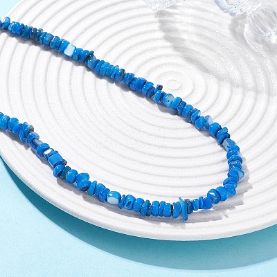 Dyed Natural Freshwater Shell Nuggets Beaded Necklaces NJEW-JN05580-03-1