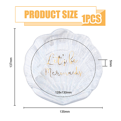 Shell Shape Glass Jewelry Plates DJEW-WH0058-09-1