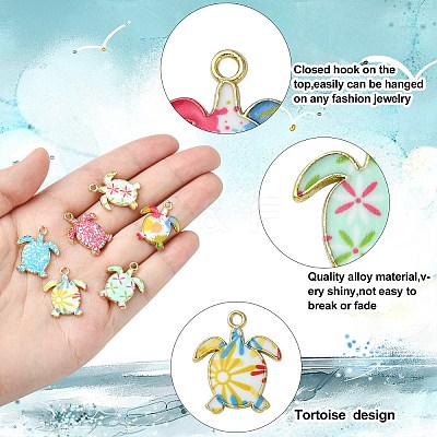 30Pcs 6 Styles Alloy Enamel Pendants ENAM-CJ0004-83-1