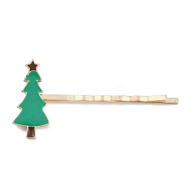 Christmas Theme Alloy Enamel Hair Bobby Pin AJEW-A056-04A-1