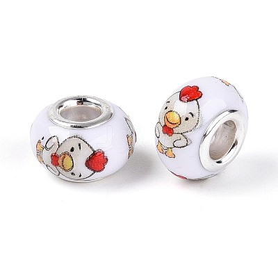 Opaque Resin European Beads RPDL-T004-01N-1