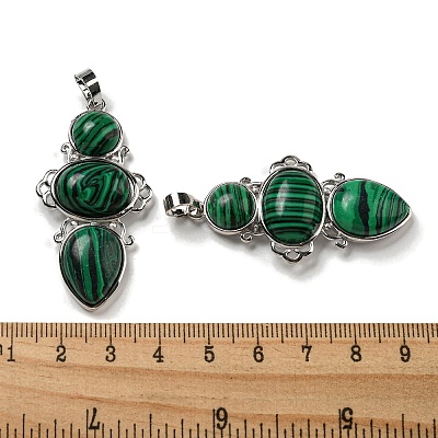 Synthetic Malachite Pendants G-Q158-04J-1