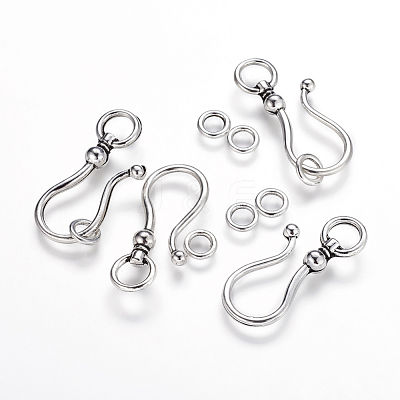 Tibetan Style Alloy S Hook Clasps X-LF5091Y-NF-1