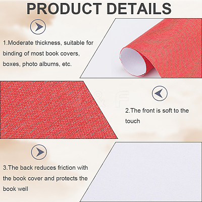 6 Sheets 3 Colors Linen Book Covers DIY-CP0010-66-1