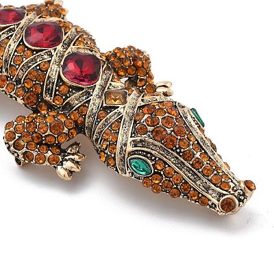 Crocodile Alloy Rhinestone  Brooches JEWB-Q006-04A-1