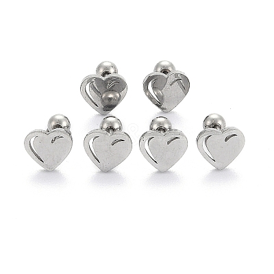 Tarnish Resistant 201 Stainless Steel Barbell Cartilage Earrings LS-EJEW-R147-38-1