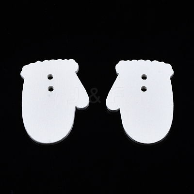 Christmas Theme Spray Painted Wood Connector Charms WOOD-N005-80-1