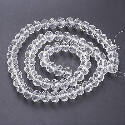 Anti-Tarnish Faceted Rondelle Handmade Glass Beads GS011-01-1