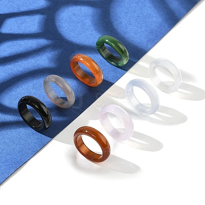 Natural Agate Rings RJEW-S042-04-B-1