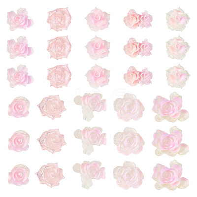 200Pcs Flower & Butterfly Resin Cabochons CRES-TA0001-89F-1