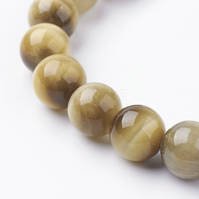 Natural Gold Tiger Eye Beads Strands X-G-C076-10mm-1AA-1