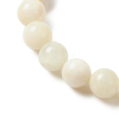 Natural Rainbow Moonstone Round Beaded Stretch Bracelet BJEW-JB03683-04-1