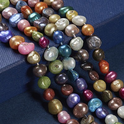 Dyed Natural Cultured Freshwater Pearl Beads Strands X-PEAR-R012-20-1