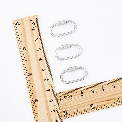 304 Stainless Steel Screw Carabiner Lock Charms STAS-UN0047-24P-1