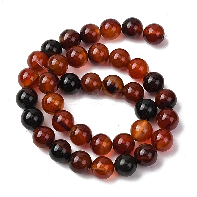 Dyed Natural Agate Round Beads Strands G-E321B-10mm-02-1