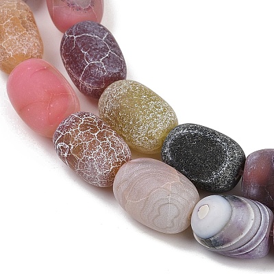 Natural Weathered Agate Beads Strands G-NH0047-B07-02-1