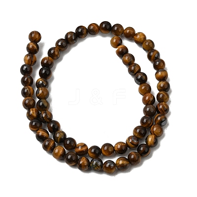Natural Tiger Eye Round Beads Strands G-S177-6mm-1