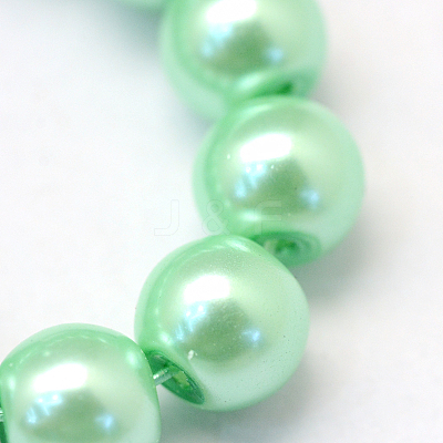 Baking Paint Pearlized Glass Pearl Round Bead Strands HY-Q330-8mm-63-1