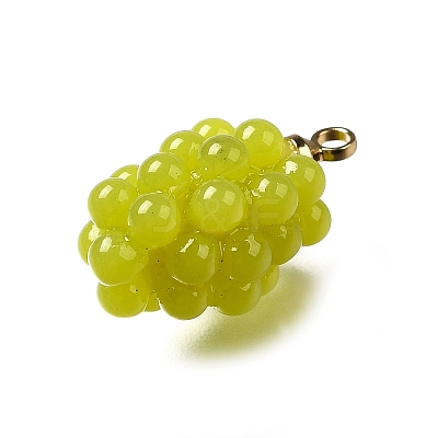 Grape Brass Acrylic Pendants OACR-R006-05G-06-1