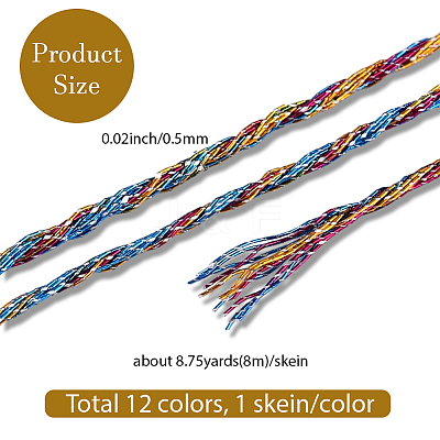 6-Ply Metallic Polyester Embroidery Floss OCOR-WH20074-01A-11-1