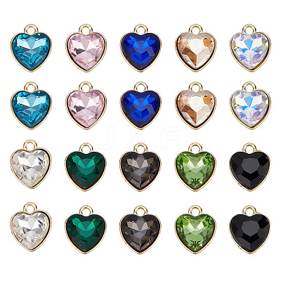 20Pcs 10 Colors Golden Plated Alloy Pendants FIND-FI0001-24-1