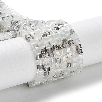 Gradient Color Electroplate Glass Bead Strands X-GLAA-E042-05-B02-1