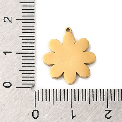 Ion Plating(IP) 304 Stainless Steel Enamel Pendants X-STAS-Q301-08G-1