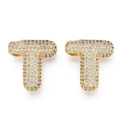Brass Micro Pave Cubic Zirconia Pendants KK-N254-06G-T-1
