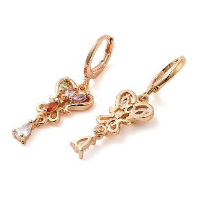 Rack Plating Golden Brass Dangle Leverback Earrings EJEW-B037-20G-1